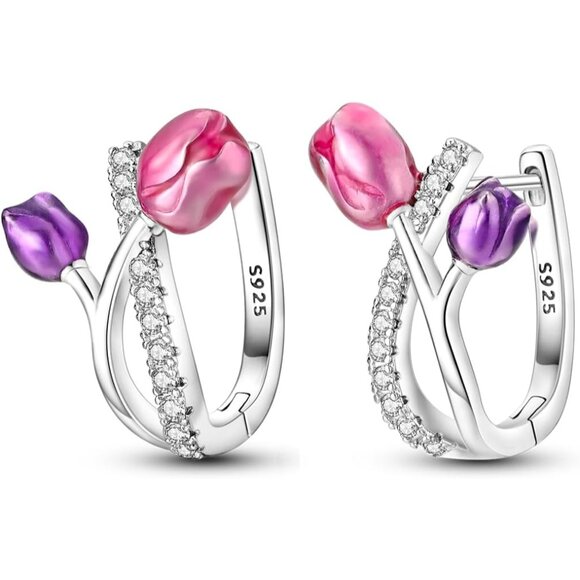 Jewelry - Chunky Sterling Silver Butterfly Huggie Hoop Earrings for Women - Perfect Gift